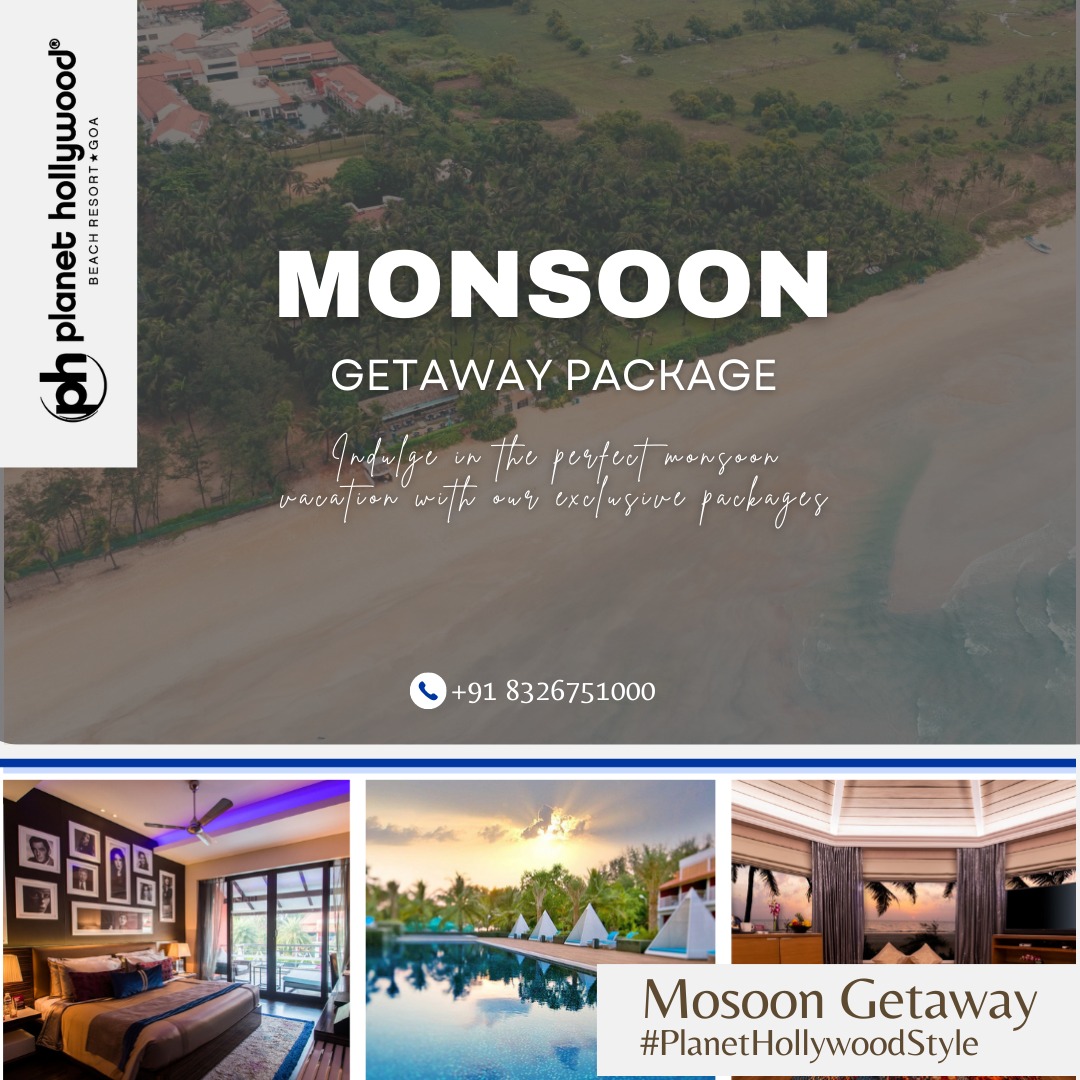 PHGoa's tweet photo. Make the most of the beautiful monsoons in Goa. Enjoy exclusive discounts on accommodation and a whole range of other benefits with the Monsoon Getaway package at Planet Hollywood Goa. 

Contact us on +918806751000 or
write to us at reservations@planethollywoodgoa.com
 #goa https://t.co/nPNTO3HeIh