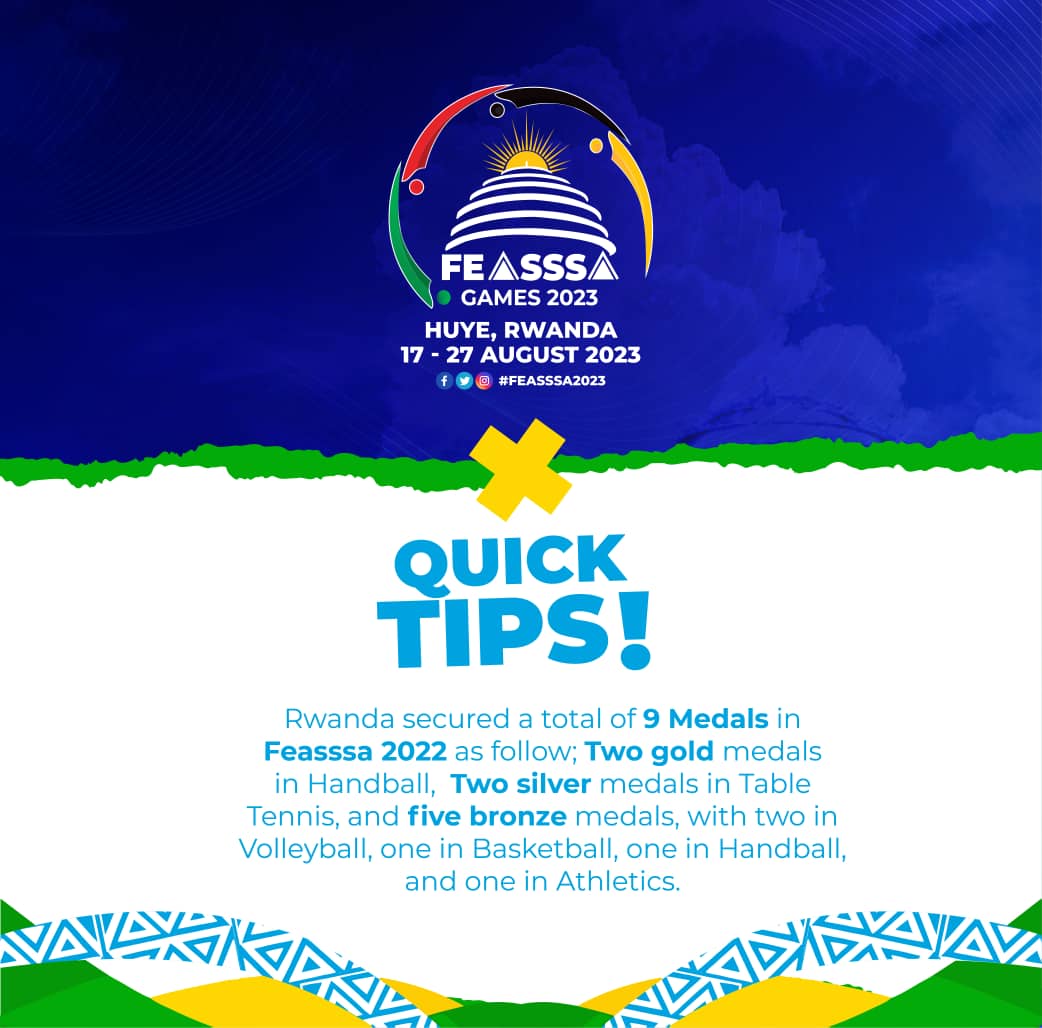 HabimanaSadi's tweet photo. Mukomeze mwibuke iyi gahunda.

Harabura iminsi 10 ngo u #Rwanda rwakire #Feassa2023.

Imikino izabera mu Karere ka @HuyeDistrict.

@SchoolSportsRW @GussBigirimana https://t.co/0kg8ejEBl1