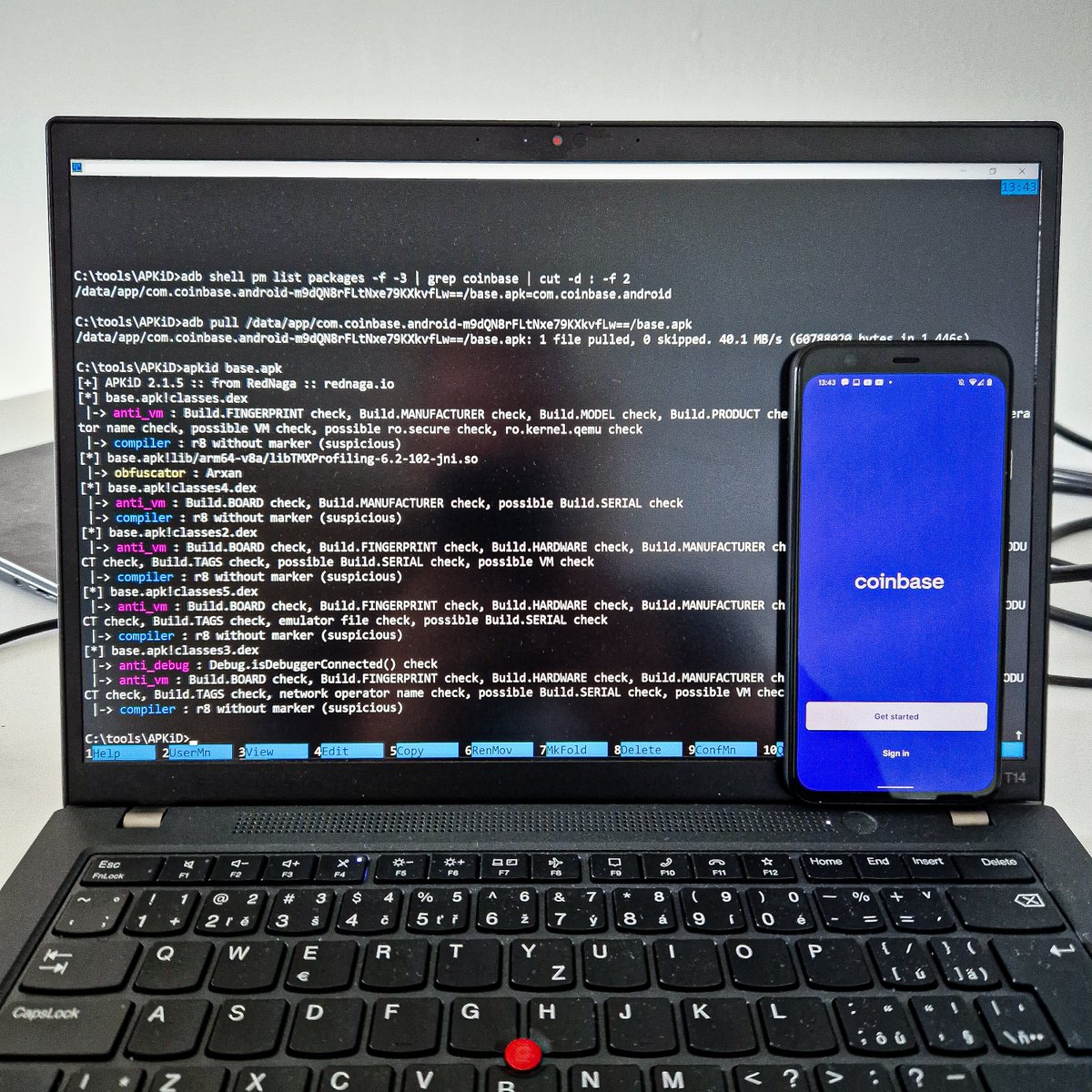 androidmalware2's tweet photo. Find & pull app from smartphone to identify how it was made using #APKiD
New APKiD "BlackHat USA 2023 Edition" is an Android App Identifier for Packers, Protectors, Obfuscators, and other weird stuff. Just like PEiD for Android
https://t.co/lebI3GZ1IA by @RedNagaSec https://t.co/FCZrRZQ3yI