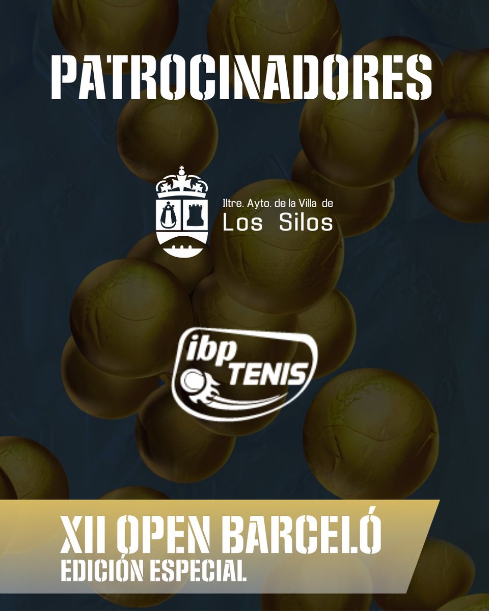 💯El Open Barceló Los Silos Natural
Tenerife 2023 🎾🥎Trofeo Islas Canarias ⭐️EDICIÓN
ESPECIAL⭐️no sería posible sin nuestros
patrocinadores 🤝💪

🫶 Un gran agradecimiento va hoy al
<a href="/ayto_lossilos/">Ayto Villa Los Silos</a> y a <a href="/IBPTenis/">IBP Tenis</a> que nos están
dando todo su apoyo 🥎⭐️