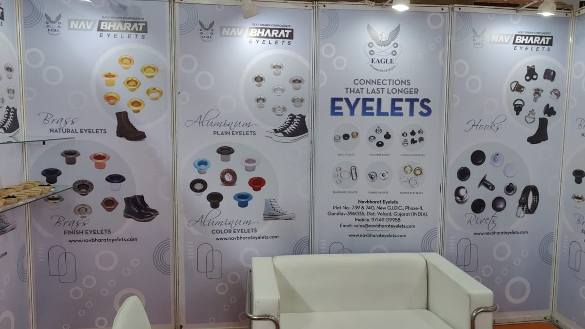 Nav_Eyelets's tweet image. NavBharat Eyelets at IIFF 2023,Delhi !!                               
       Aluminium Shoe Eyelets                                              
       Brass Shoe Eyelets                                                               Hooks and Two Part Rivet Buttons