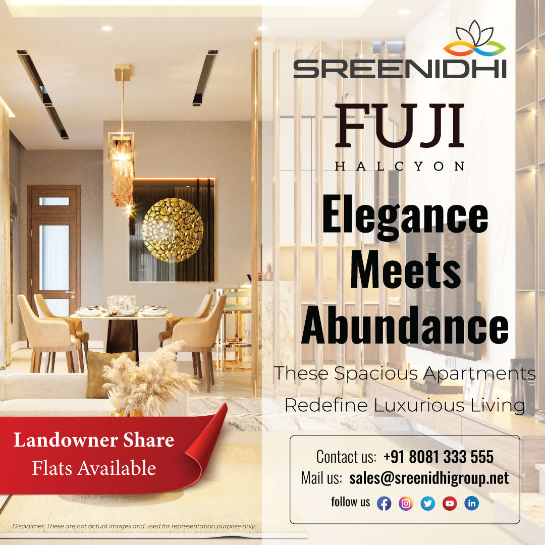 SpacesSreenidhi's tweet image. 𝐄𝐋𝐄𝐆𝐀𝐍𝐂𝐄 𝐌𝐄𝐄𝐓𝐒 𝐀𝐁𝐔𝐍𝐃𝐀𝐍𝐂𝐄
sreenidhigroup.net
TOLLFREE NO : +91 80813 33555
#SpaciousApartments #LargeLivingSpaces #BiggestApartments #LuxuryLiving #AbundantSpace #HappeningHyderabad #SreenidhiSpaces #Halcyon #Fuji #JubileeHills