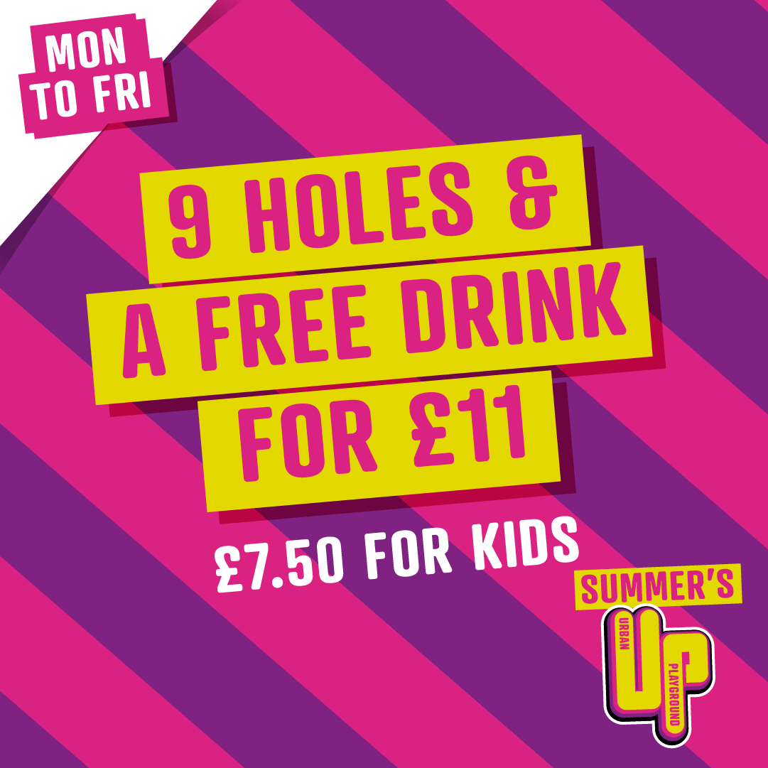 Here’s a QUALI-TEE offer this summer ⛳

Enjoy 9 holes of mini-golf and a drink for just £11

Kids can join in too for £7.50

Register for your voucher here: x33q5.app.goo.gl/CyWNf

<a href="/manarndale/">Manchester Arndale</a> <a href="/CityCo/">CityCo Manchester</a> <a href="/GreatManchester/">Great Manchester</a> <a href="/CityLifeManc/">CityLife Manchester</a> <a href="/MENnewsdesk/">Manchester News MEN</a>
<a href="/familymanc/">Manchester Family / Emma Gill</a>