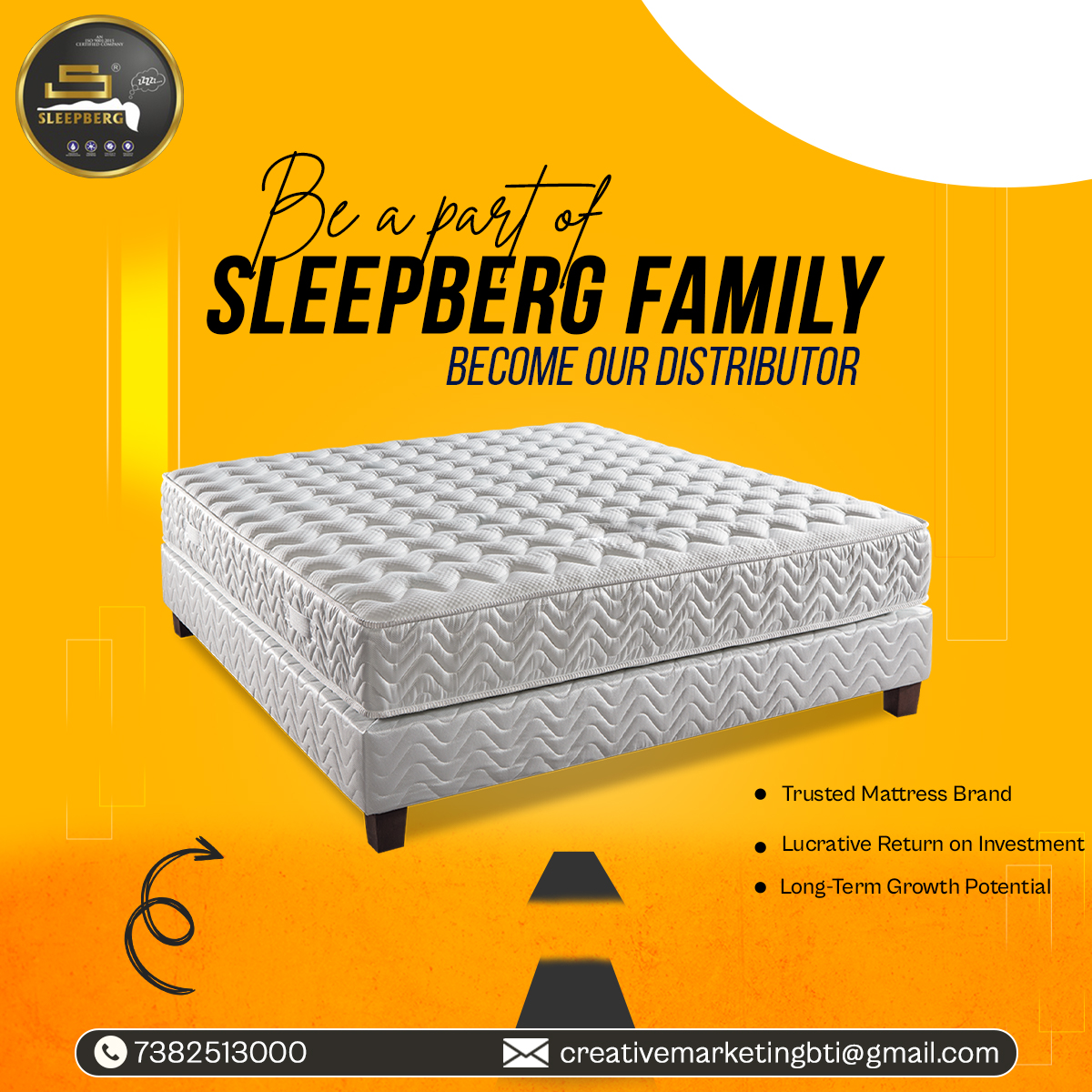 Be a part of Sleepberg Family... Become Our distributor

So, contact us today👇
📞 Call: 073825 13000
📧 Email: creativemarketingbti@gmail.com
.
#sleepbergmattress #sleepberg #sleepbergbestmattress #bestmattressforbackpain #comfysleepmattress #relieffrompain #JoinSleepberg