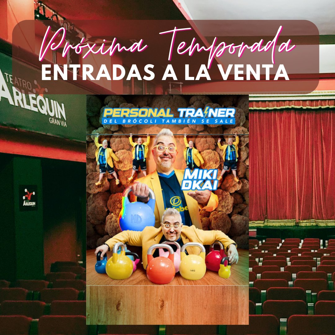 Próxima Temporada en #TeatroArlequin 

Del Brocoli también se sale
#mikidkay <a href="/abonoteatro/">Abonoteatro</a> #SegundaTemporada

Ya puedes adquirir tus entradas!

#teatroalternativo #ocio #MadridCity #AbonoTeatro