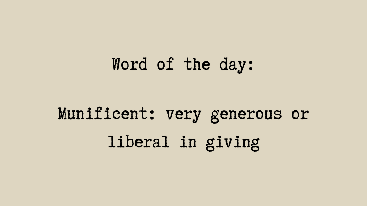 drmmilla's tweet photo. He was known for his munificent donations to the literary world, which did not go unnoticed by authors and publishers alike. 

#WordOfTheDay #amwriting #writingcommunity #writersoftwitter #indieauthor https://t.co/U9VyJbf9il