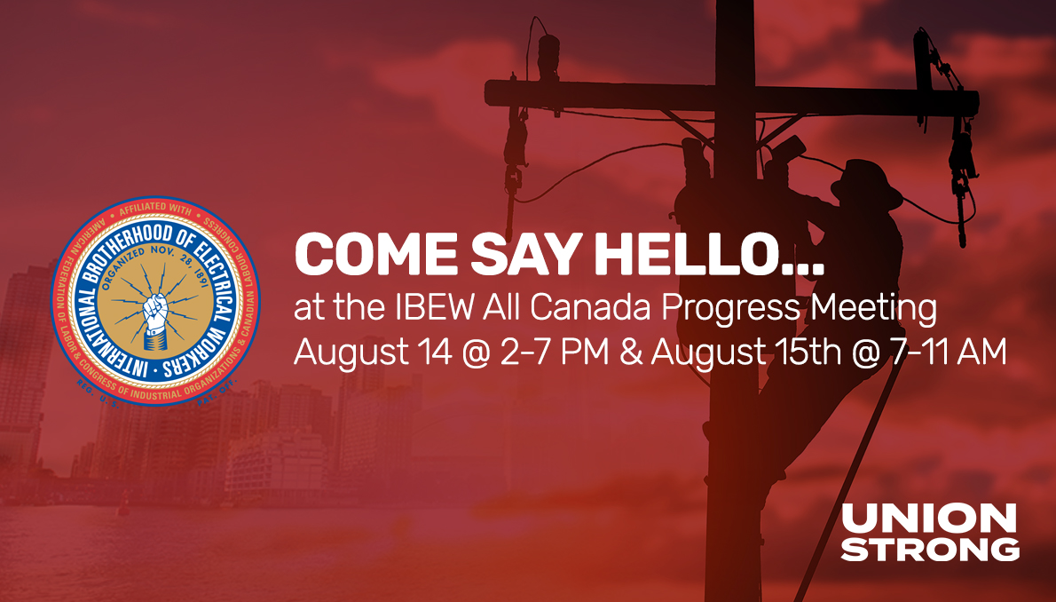Calling all IBEW members!

Our team will be at the IBEW All Canda Progress Meeting in Toronto, Canada from August 14 - 15. Schedule a quick chat with us below to learn more about mobile apps in the Union space.

We hope to see you there!
bit.ly/3Yo4bII
#IBEW #UnionStrong