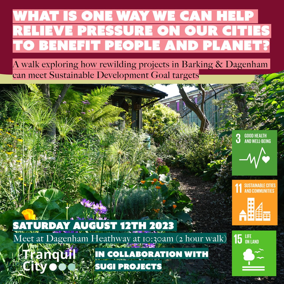 What is one way #urbanplanners and #landscapearchitects can address city challenges? Rewilding! Join us on Saturday 12th August for a #SummerWalk exploring how #rewilding initiatives can improve #SDG progress in #BarkingandDagenham buff.ly/3DhWZnM