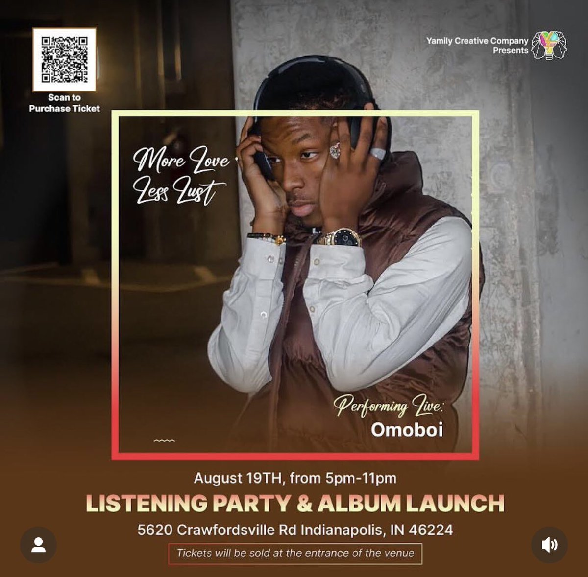 O1thegreat's tweet photo. Come August 19th
Afrorolls, Oluwalekentucky, 4larin, Omoboi and your other favorite artist will be performing live at the #MoreLoveLessLust listening party
Get your ticket today ๐ dont miss out ๐ซต
https://t.co/DGK5dbhOjG https://t.co/Oynm2EkQKf