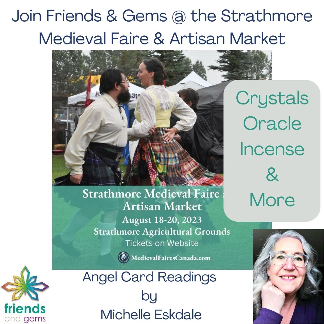 friendsandgems9's tweet photo. Join us for the fun and merriment @ the Strathmore Medieval Faire. We're bringing the show on the road and Michelle Eskdale is available for Angel Card Readings! Stop by and swing a hammer like Thor, at Ye Old Geode Breaking Station. #crystalsandmore #angelcardreadings https://t.co/vekprMGmIa