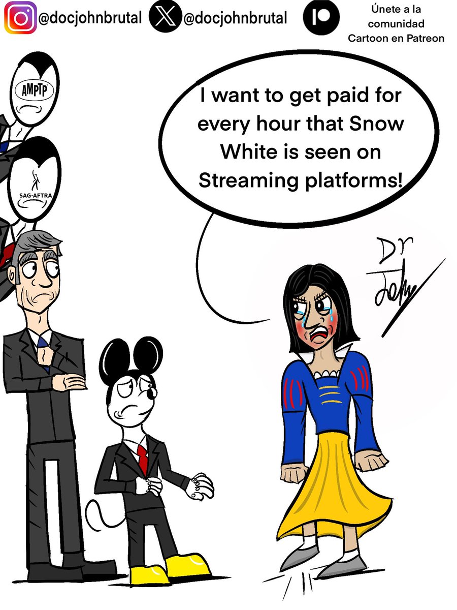 MrJohnMesa's tweet image. El lloriqueo de @rachelzegler . Ella No tiene ni una década desde que empezó a trabajar y ya cree que tiene el derecho de ponerse exquisita

#blancanieves #snowwithe #disney #caricatura #cartoon #drjohnart #sagaftra #amptp #rachelzegler