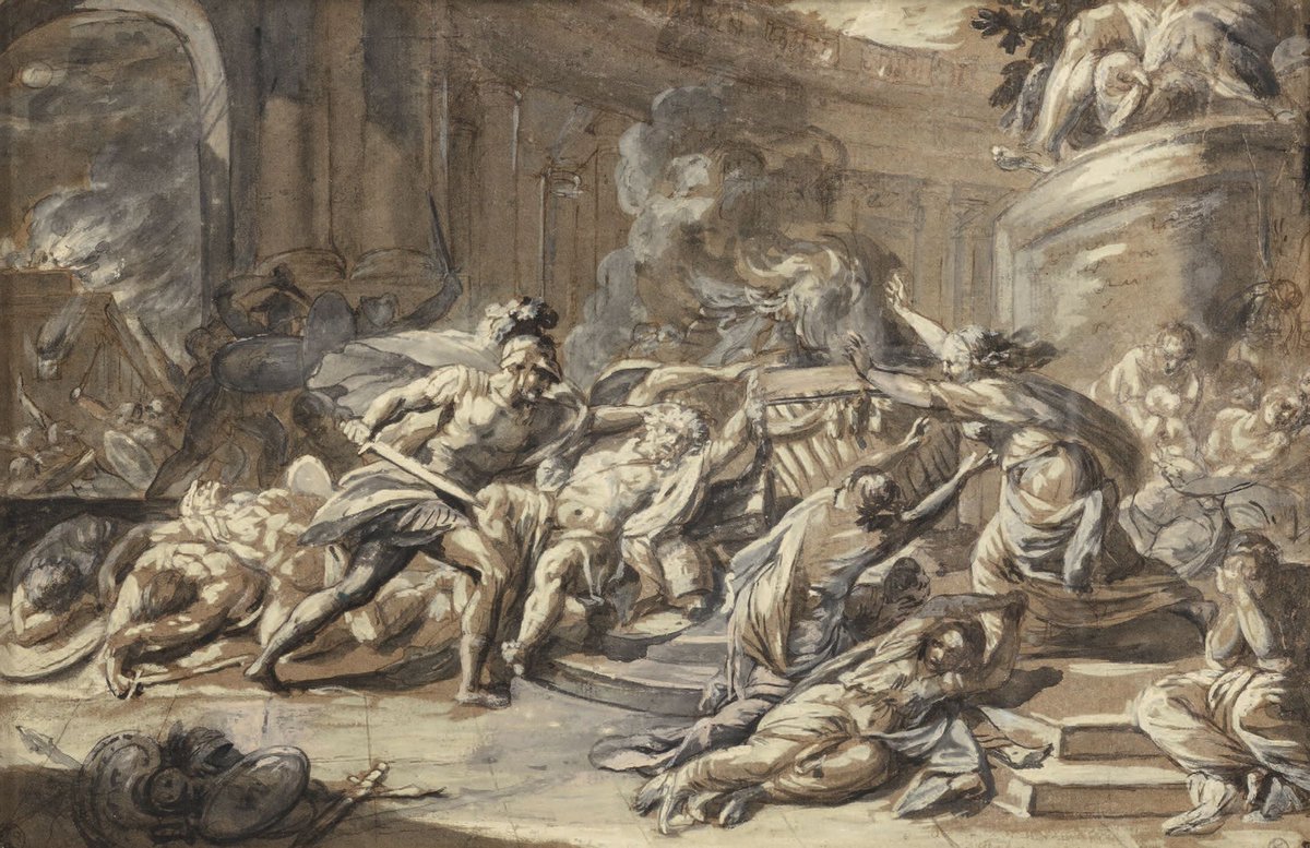 Le MBA a acquis par #préemption chez <a href="/AderNordmann/">Ader Nordmann</a> cette "Mort de Priam" du #peintre Jean-Baptiste #Regnault (1754-1829), dessin préparatoire au tableau qu’il enverra au Salon de 1785. Regnault a fait ses premières armes auprès de #JeanBardin. #acquisition #artsgraphiques