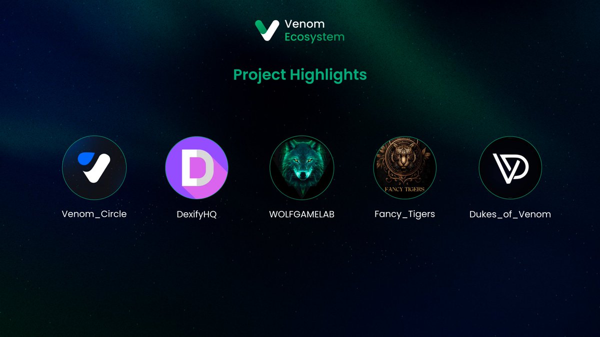 1/6
Starting the week off right with another #projecthighlight. Again we have 5 projects that we want to shed more light on! 🔦

Starting with a surprising one → @venom_circle or now called VenomCircleDao 😉