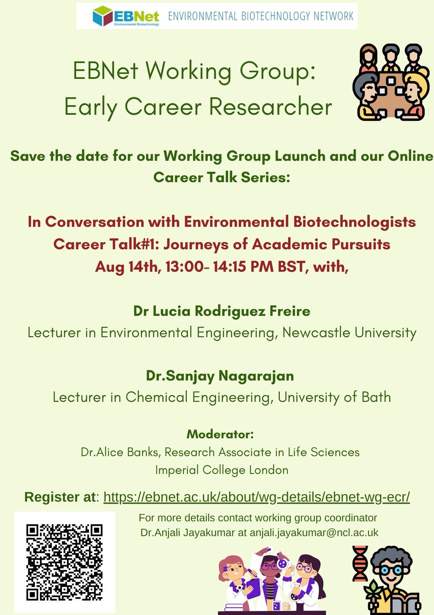 Next week marks the launch of the <a href="/EBNetUK/">EBNet</a> ECR Working Group Career Talk Series. Register via Eventbrite to join us online! #EnvironmentalBiotech #ECRs