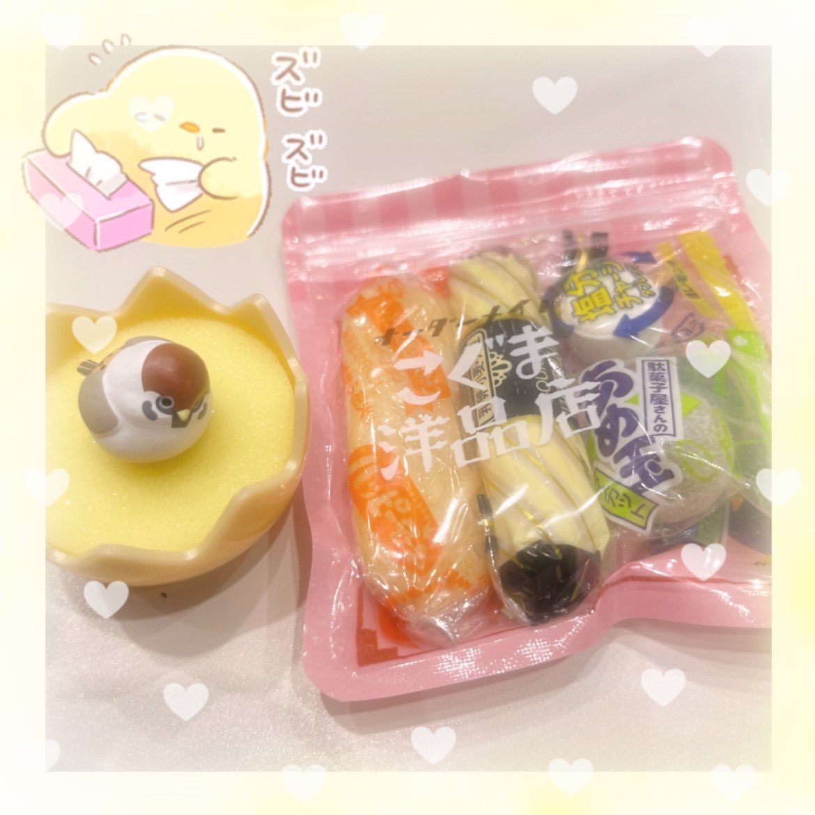 素敵なプレゼントありがとう😭♡
すずめちゃんずっと大切にするね🥺❤️
りなの宝物です😭💎
お菓子も大好きなお菓子だらけだったよ🥹
幸せがいっぱい詰まった素敵なプレゼントほんとにほんとにありがとう😭😭😭
<a href="/heifula_saikoo_/">.</a> だいすきだよ☺️
また会える日を楽しみにしてます🥰！