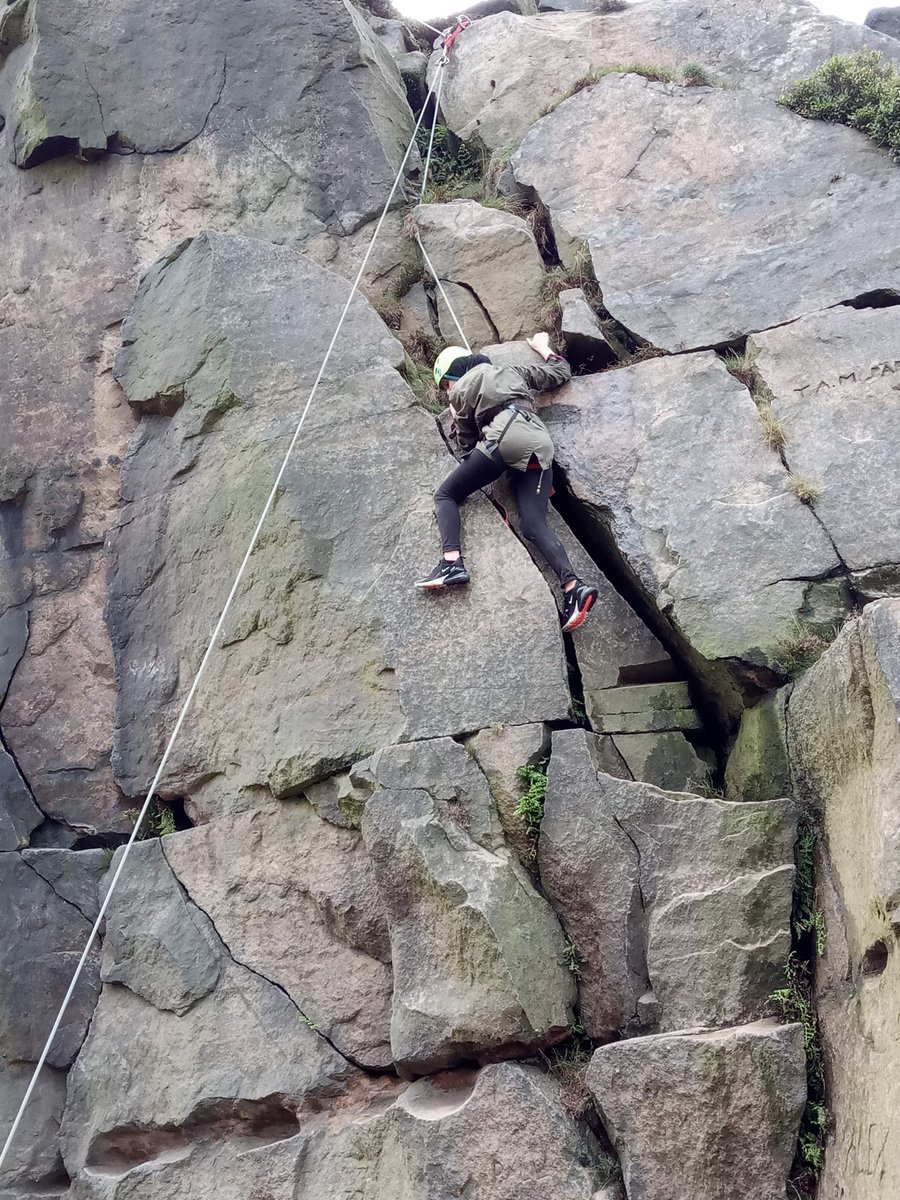 keighleyhca's tweet photo. Great Climbing trip to Cow &amp; Calf Rocks In Ilkley with a group of young people as part of our @SGYorkshire Street Games activities. Even the rain didn't stop them. Universal Feed back "it was fun &amp; exciting' https://t.co/jVmwejVlgw