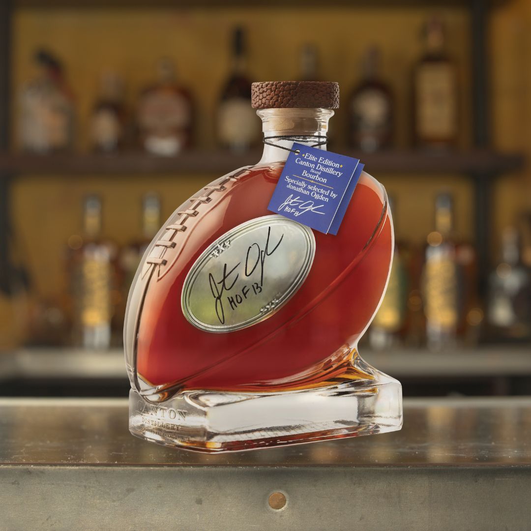 I am excited to announce the launch of the Jonathan Ogden Elite Edition Bourbon encased in eye-catching, hand-signed football decanter. Produced by Cooperstown Distillery & distributed by Interbalt Fine Wine & Spirits. Available for purchase in MD. Get it while supplies last!