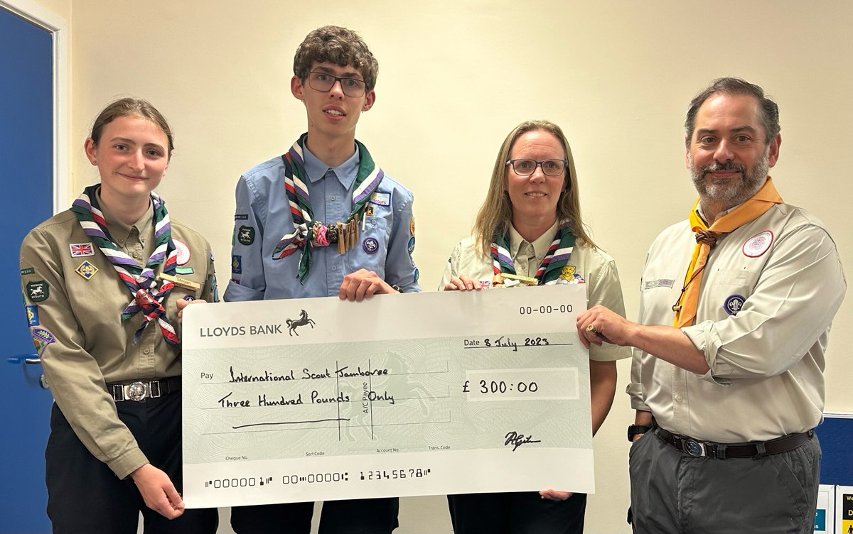 The Master of <a href="/lansdowne626/">Lansdowne626</a> presented a cheque to The Brunel Bustards - Scouts from the Wiltshire North District before they went to the World Scout Jamboree in South Korea.  Andrew is also Group Scout Leader for 1st Neston and Box Scouts. <a href="/pgm_pglwilts/">ProvGMWiltshire</a> #scouting #Freemasons