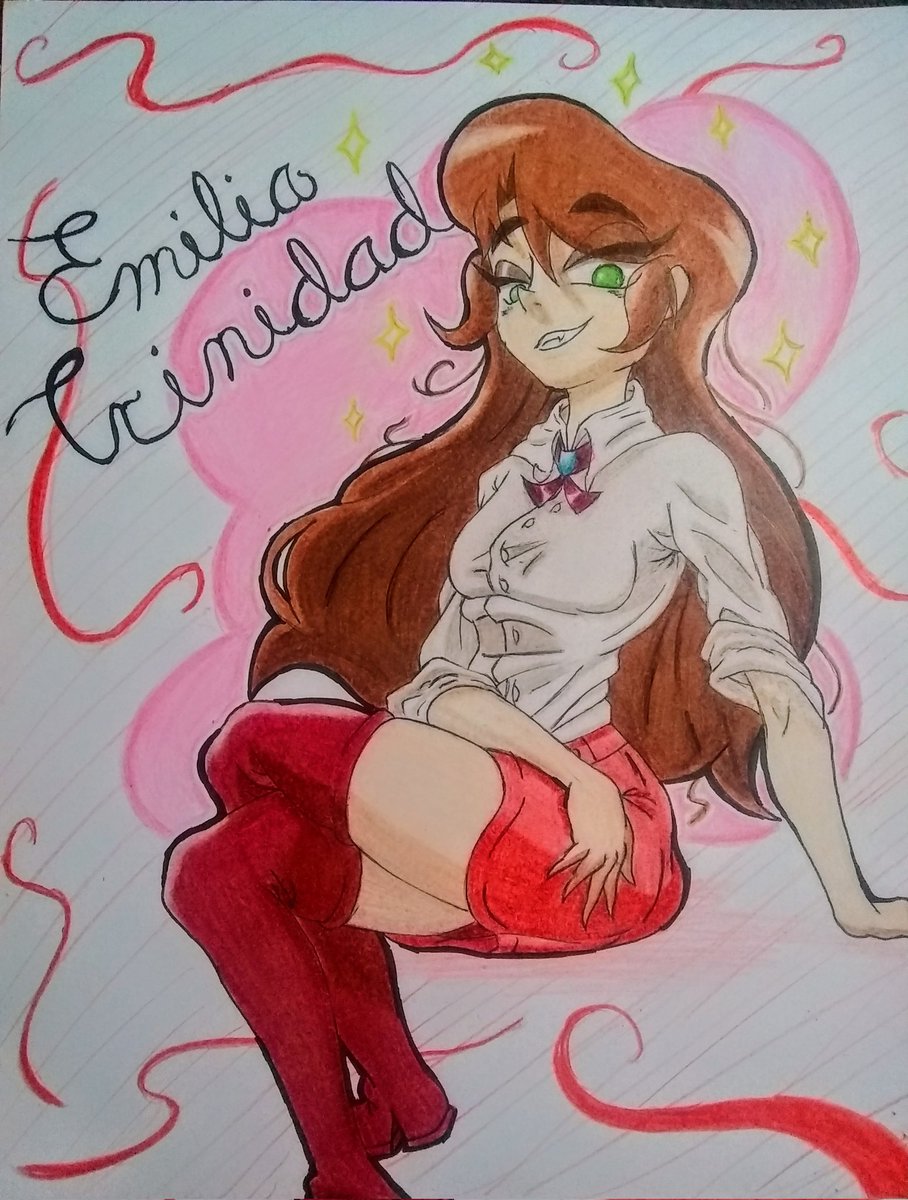 SaMic_Dubs's tweet photo. Luego de varias horas de quebrarme la maceta y procrastinación xd, la he terminao'.

✨Emilia Trinidad✨
La hermana mayor de las hermanas Trinidad.

#UnluckyTrinity #EmiliaTrinidad #Fanart #art 
(Ahora puedo morir en paz xd) https://t.co/Ieimyew1x6
