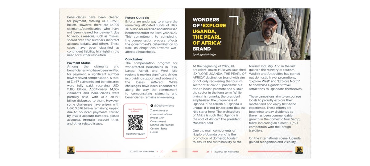 DestinationUG1's tweet photo. "All this success is attributed to the deliberate actions @GovUganda which has provided a conducive environment for the tourism sector to flourish." writes @MAGEZIKIRIINJJU @GCICUganda @MTWAUganda @TourismBoardUg @UWEC_EntebbeZoo #GCICNewsletter
https://t.co/avVFOrkc2V https://t.co/GewoFLsnqC