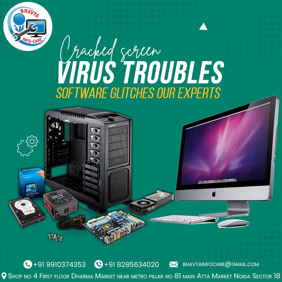 BhavyaInfoCare's tweet image. 📷 Call: 91-8285634020
📷 Visit us at: Shop No. 4, First Floor, Dharama Market, Sector 27, Atta Market, Noida.
#ComputerRevival #TechSolutions #NoidaTechExperts #QualityRepairs #EfficientService #TechCare #ReliableSupport