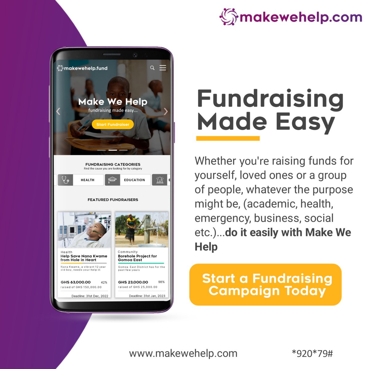 MakeWeHelp_'s tweet image. The only easiest way to raising funds is on our platform makewehelp.com
#makewehelp #donation #raisefund #PMX