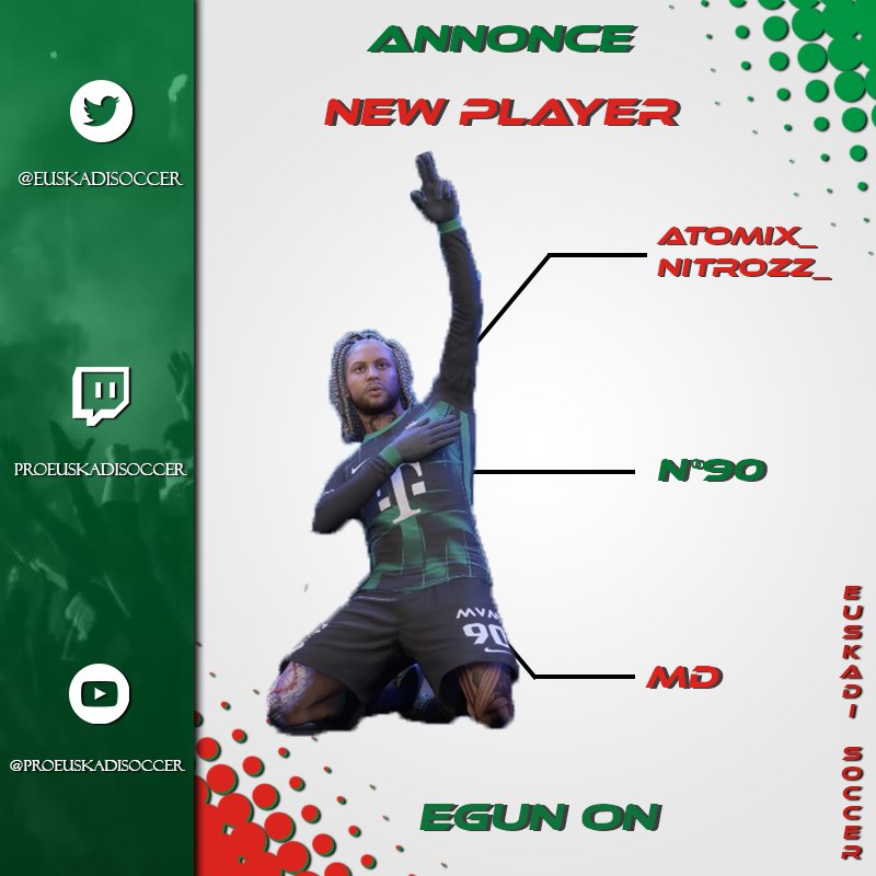 🟢🔴⚪️

Euskadi Soccer est fière d'annoncer la signature d'un nouveau joueur :

Encore félicitations 🔥