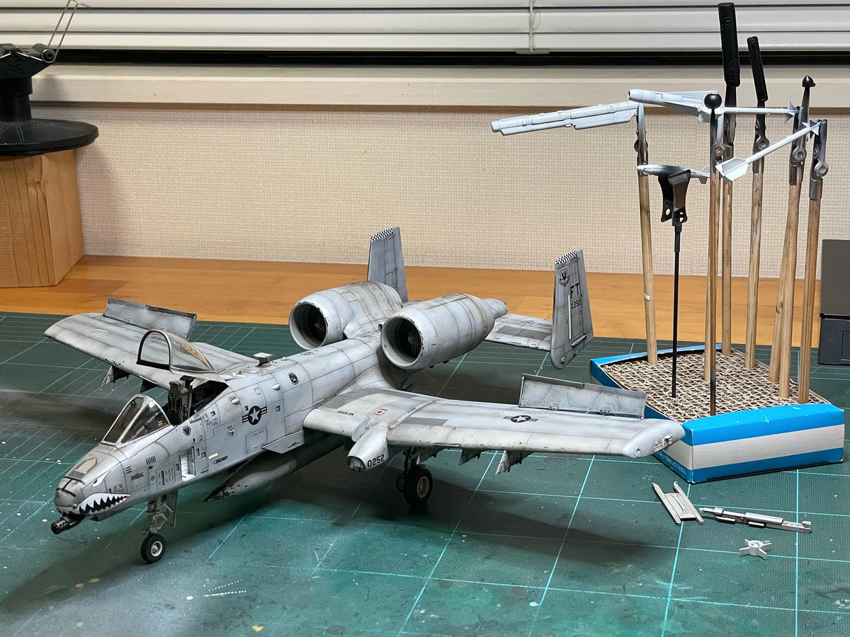 wakky1114's tweet image. Academy1/48A-10Thunderbolt Ⅱ進捗。吊るしものに入りました。夏季連休前の完成目指しましたが、チョットムリ。
#Academy
#a10thunderbolt