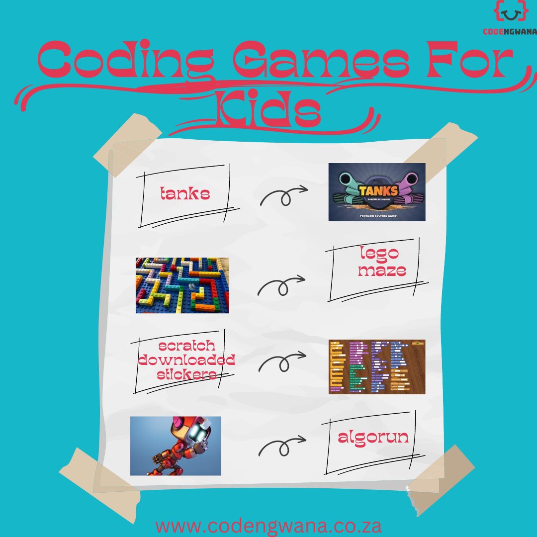 CodeNgwana_1's tweet image. Did you know that they are games that can help you to have an idea of what coding is like. These games can help children have a foot in door on coding. 
.
.
.
.
.
.
.
#codengwna #codinglessons #codingforbeginners #code #codinggames #TaxiStrike #Uyajola99 #Andilempisane