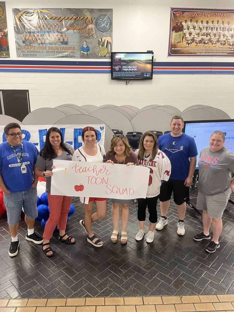Welcome back, Mustangs!! Teacher Toon Squad over here. <a href="/Grapevine_HS/">Grapevine High School</a> #ghsmustangsforever <a href="/TMP_ATC17/">Tiffany M. Phillips, M.Ed, ATC</a> <a href="/JEibelDesigns/">JE Designs LLC</a>