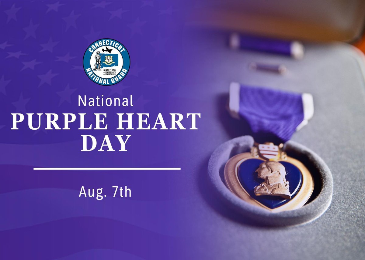 Today is National Purple Heart Day, celebrated annually on August 7th to honor and remember the service and sacrifice of our nation's service members who were injured or killed in action while serving in combat. To all the purple heart recipients, we thank you! #PurpleHeartDay