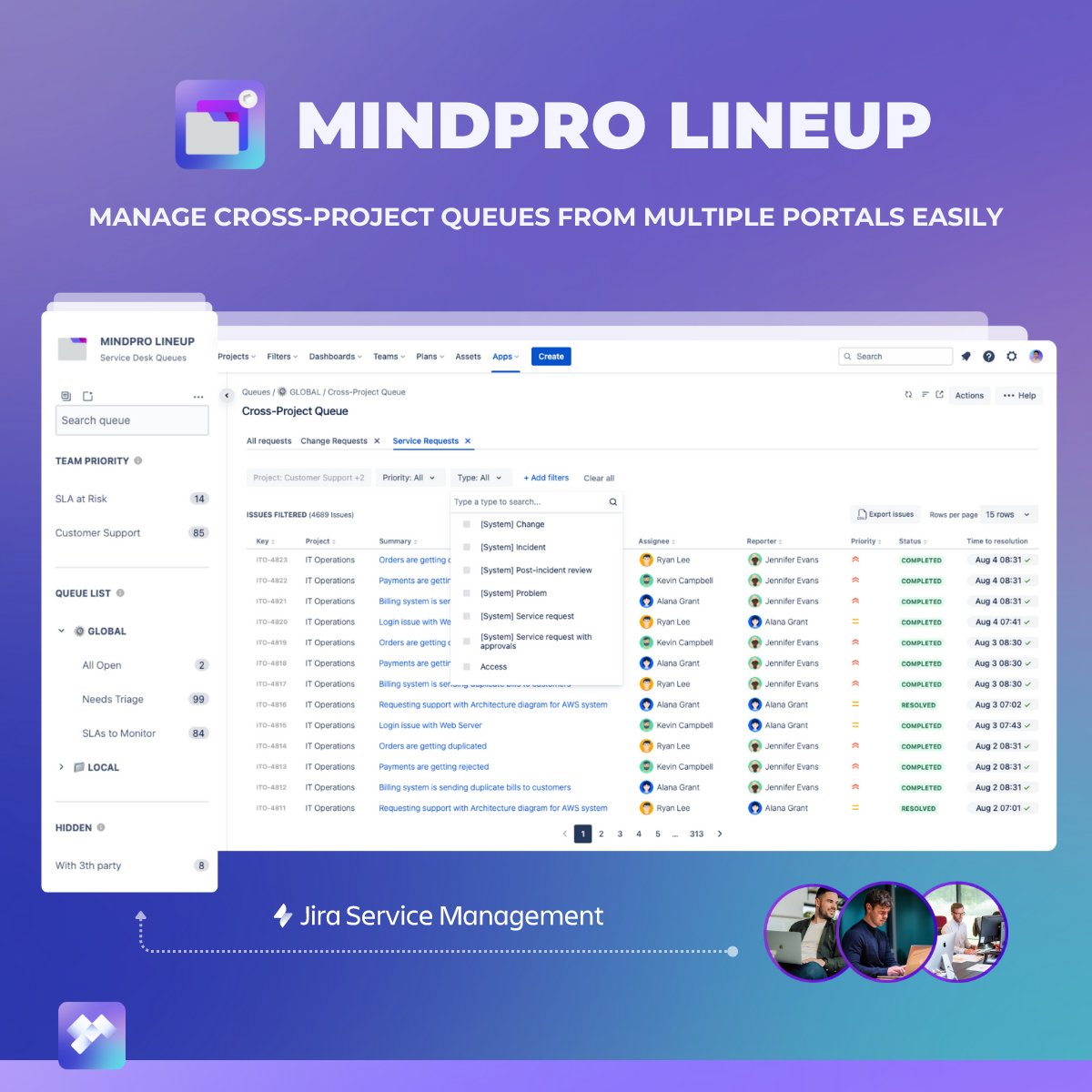 mindproapps's tweet photo. Mindpro Lineup is a new way to visualize, work and manage cross-project queues with issues from multiple customer portals! ✅

🚀 Check it out on the Atlassian Marketplace: https://t.co/ZmjhsSN37Y

#itsm #customersupport #servicedesk #jsm #jira https://t.co/Fext2gaJFq