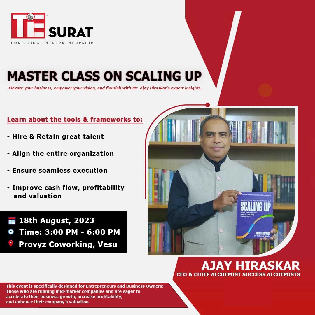 TiE_Surat's tweet photo. Unleash Your Business Potential with Mr. Ajay Hiraskar

Save the date: 18th August 2023
Time: 3:00 pm to 6:00 pm
Register Now: https://t.co/cHGGV7nhES

Embrace the journey of growth, empowerment, and transformation with Mr. Ajay Hiraskar.

#business #surat #startup #TiEsurat https://t.co/J4Aq1LXuGE