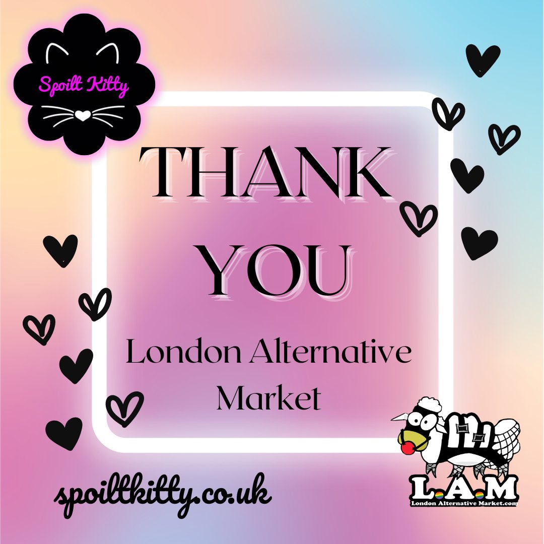 Yesterday was a crazy day!!

Arrived late, had our little talk about SK. A massive thank you to all crew & customers at @LonAltMarket  yesterday for all your help & support 

Plus a massive thank you to @spanko58 for helping with the talk #partofthecrew

#spoiltkitty #thankyou