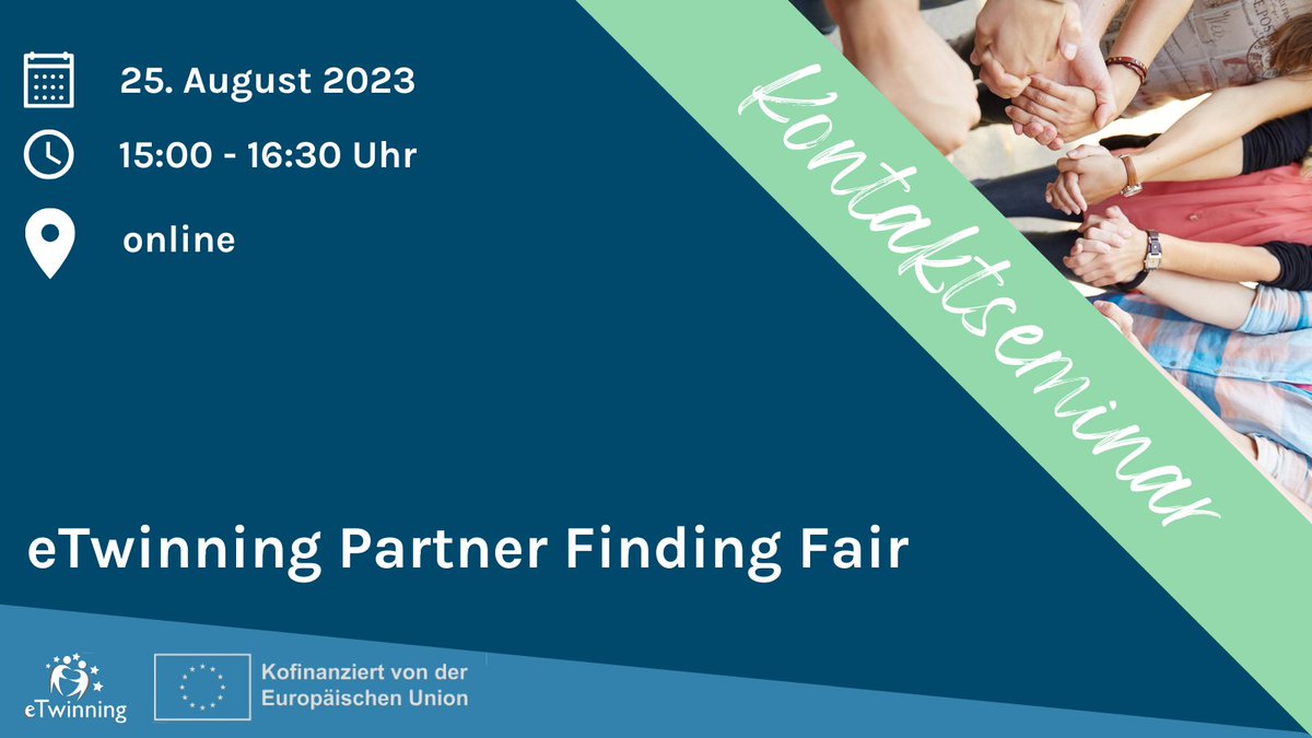 eTwinning_DE's tweet photo. Lust auf eine Runde Speed Dating mit eTwinner:innen aus verschiedenen europäischen Ländern? Hier können Sie Ihre Projektidee vorstellen und Lehrkräfte für ein gemeinsames #eTwinning-Projekt kennenlernen. https://t.co/M8CXLfuzpb #twlz #PartnerFindingFair https://t.co/W9phHKxMi2
