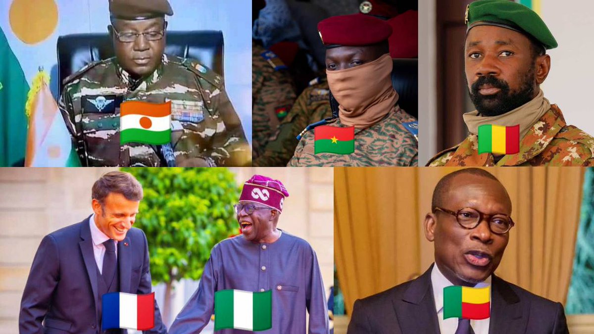Megatron_ron's tweet photo. The situation in West Africa so far: 

- A delegation from Mali and Burkina Faso arrived in Niamey, Niger's capital, to express military support for Niger's new government. These two countries raised the state of the army to high combat, and announced that they will fight side by side with Niger.  

-Nigeria and Benin are deploying troops on the border with Niger.  

-ECOWAS has postponed the deadline for Niger's government to return the French puppet to power.  

-The US and France are pushing ECOWAS as hard as possible to attack Niger.  

-Russian military transport planes have started landing at the airport in Niamey, on the other hand, US warplanes are landing at the airport in Nigeria.  

-Niger has closed its airspace and France has suspended all flights to Niger, Mali and Burkina Faso.  

-Impatience is also growing among the Algerians who have announced that they will not allow military intervention in Niger.