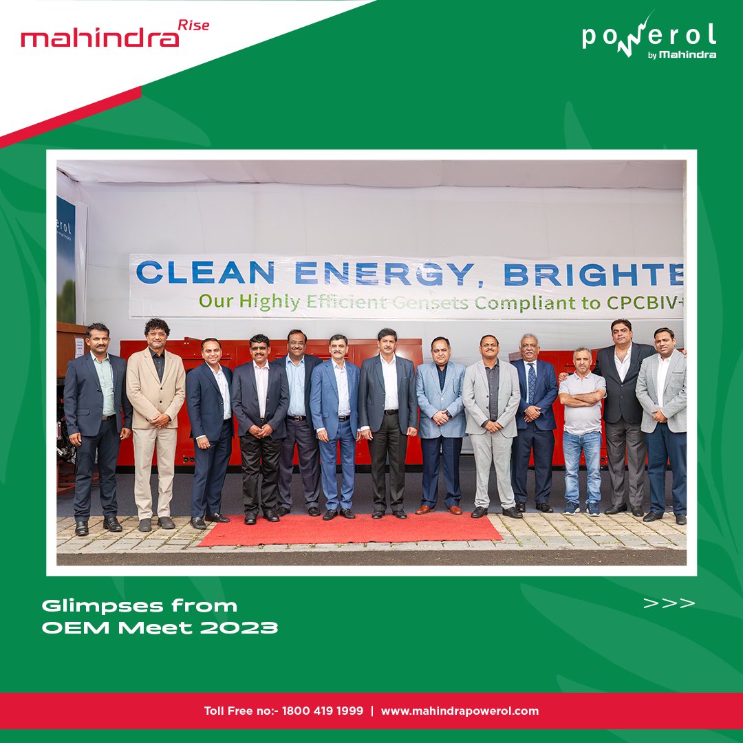 PowerolMahindra's tweet photo. It is always a delight to meet &amp; interact with our GOEM partners! Our latest GOEM meet took place on the 3rd and 4th of August 2023 at our state-of-the-art Chakan Plant in Pune. During this exciting event, we proudly unveiled our latest product, the CPCB IV+ compliant generators. https://t.co/NYVIZiXkET