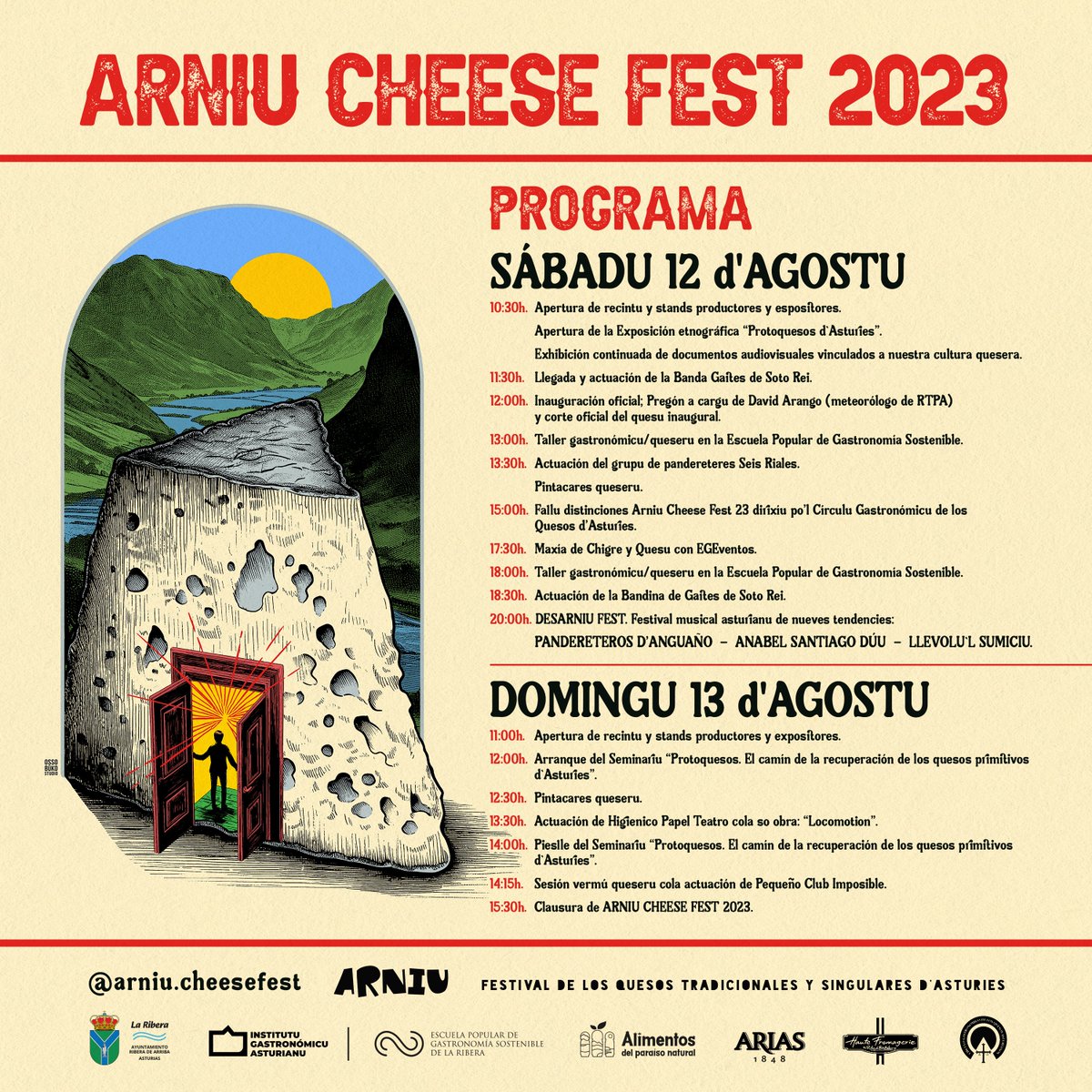arniucheesefest's tweet photo. 🧀 ¡¡ Programa completu @arniu.cheesefest !!! 🧀

#ArniuCheeseFest #ArniuGlam #desarniu #cheeselovers #cheesefest #quesosasturianos #alimentosdelparaisonatural #asturies #riberadearriba #rusticstyle https://t.co/jVJCjA1QRw