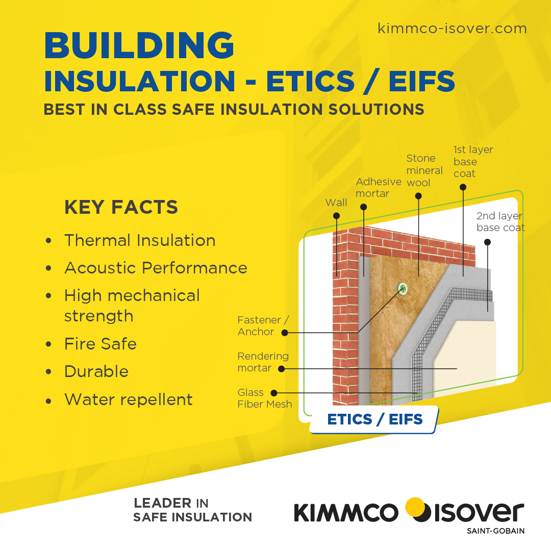 KimmcoIsover's tweet image. Designed to revolutionize building insulation, our External Thermal Insulation Composite Systems (ETICS) and Exterior Insulation and Finishing Systems (EIFS) offer a seamless combination of thermal efficiency, weather protection, and aesthetic appeal.

#BuildingInsulation