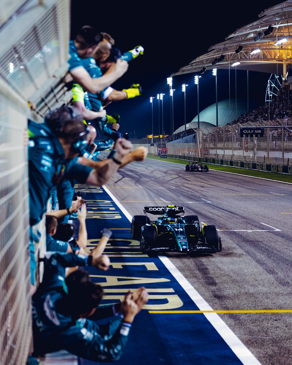 Belief builds in Bahrain. 🇧🇭

Reminiscing on that magic moment <a href="/alo_oficial/">Fernando Alonso</a>  returned to the podium <a href="/lance_stroll/">Lance Stroll</a> fought back from injury to finish P6 in Bahrain, as AMF1 Team signalled our intent to bring the fight in 2023.