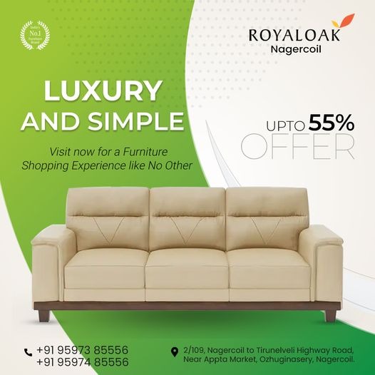 Royaloak_NGL's tweet photo. Luxury And Simple
with Upto 55% OFF Sales in
#Royaloak_Furniture_Nagercoil
Call & WhatsApp: 95973 85556 / 95974 85556
#royaloak #furniture #nagercoilt
#furnitureshop #furnituredesign
#comfortable #stylishsofa #sofa
#modernfurniture #diningtabledecor
#interiordesign #furniture https://t.co/7brKwjy8dy