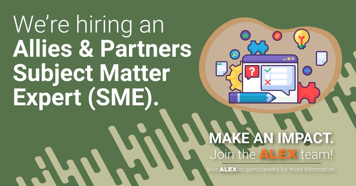 alexinc's tweet photo. We're looking for an Allies &amp; Partners SME to engage with DoD and NATO organizations to conduct studies, analysis, and assessments to facilitate inclusion of IFCs (Intermediate Force Capabilities) in DoD building partner capacity initiatives. https://t.co/smWVVyCxAV