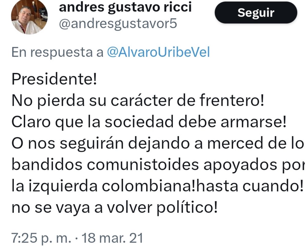 Este 👇es el hombre capturado por el asesinato feminicidio de la campeona mundial de patinaje Luz Mary Tristán y este 👇su pensamiento. Los extremistas radicales, en este caso la extrema derecha, empieza vociferando y termina asesinando!  Hay que superar esa cultura de la muerte!
