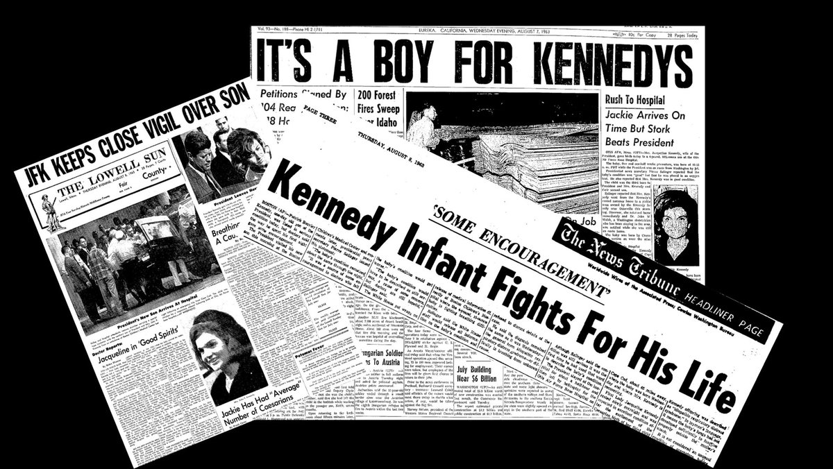 60 years ago #OTD August 7, 1963, Mrs. Kennedy gave birth to a son, Patrick Bouvier Kennedy. He was premature and had severe lung problems. When he died two days later, it was heartbreaking. As I wrote in my book Mrs. Kennedy and Me: “This was the third child she had lost. It was