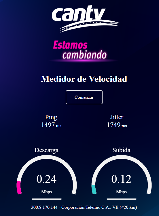 acido100x100's tweet image. Asi nos recibe el inicio de semana @InterCliente  @TuMundoInter  estos son los valores de INTERNET en la Urb. Montecristo, Caracas desde las 7:30 am de hoy lunes 07/08/2023
No hay semana que tenga que reportar fallas constantes
@Conatel @sundde_ve  #InterCable #InterCliente