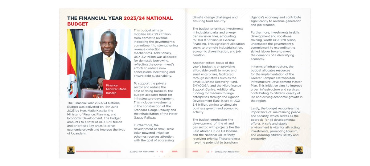 DestinationUG1's tweet photo. This budget aims to mobilise UGX 29.7 trillion from domestic revenue, indicating @GovUganda commitment to strengthening revenue collection mechanisms. @mofpedU @GCICUganda #GCICNewsletter
https://t.co/avVFOrkc2V https://t.co/LbNP0XVlVK