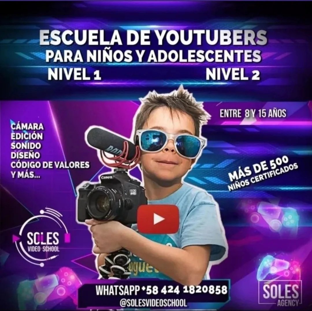 Cupos limitados y promoción especial para el mes de agosto #LaEscuelaDeYoutubers @soles_Agency