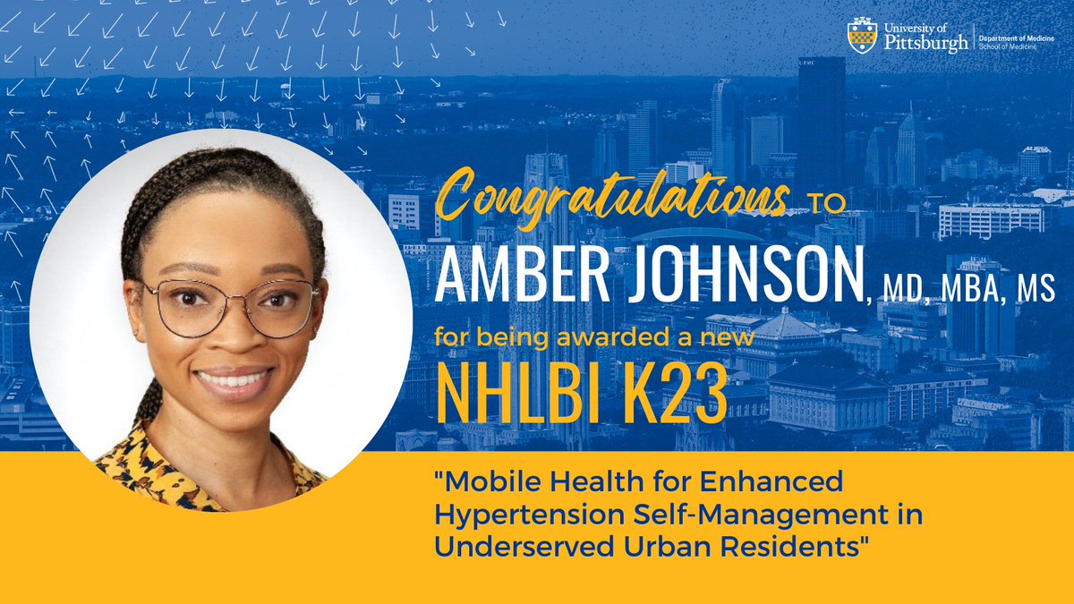 Congratulations to Dr. Amber Johnson on her new @nih_nhlbi K23: "Mobile Health for Enhanced Hypertension Self-Management in Underserved Urban Residents"!🎉🎊🎉