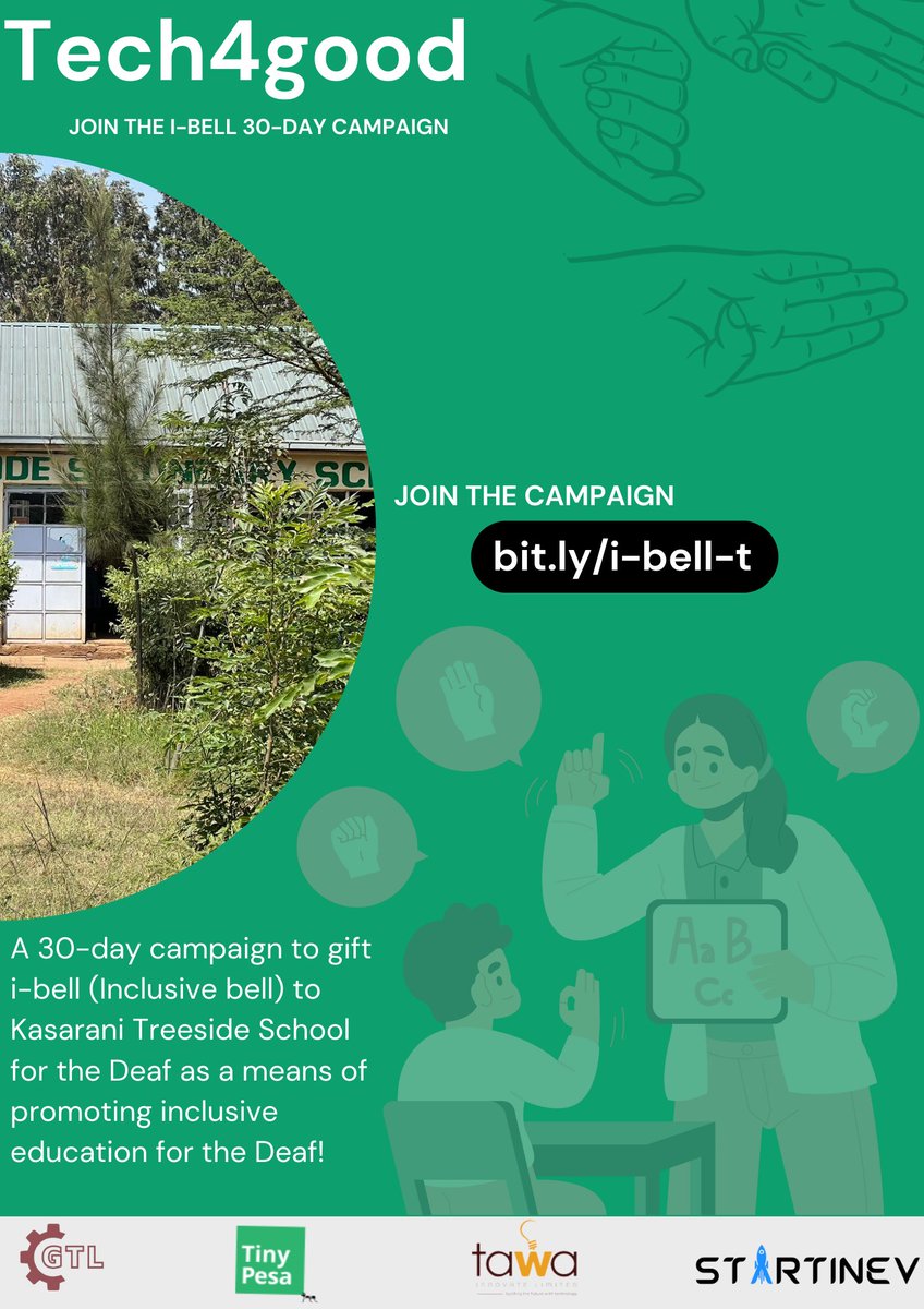 @Knockknockke is running a campaign to fund an inclusive bell (i-bell) system for the Kasarani Treeside school for the Deaf. We need your support! Join our campaign to create a more inclusive future for Deaf students: knockknock.co.ke/campaigns/tech… Or contact us at +254 113 873 715