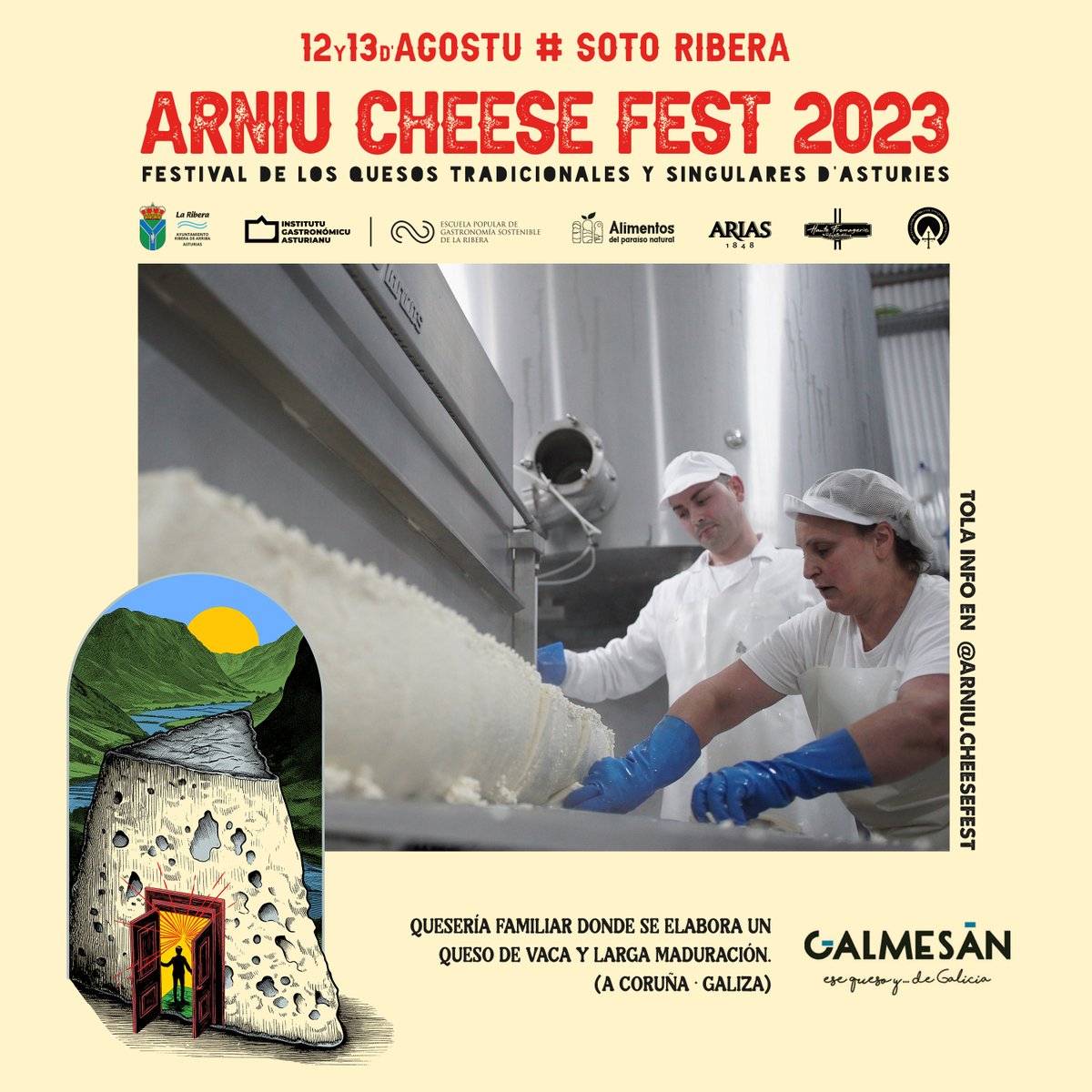 arniucheesefest's tweet photo. Direutos d’A Coruña visítanos una empresa familiar productora de quesu de pasta duro cocío, ellaborao siguiendo la téunica de los quesos tradicionales de pasta prensao cocío y de llarga maduración. @galmesan https://t.co/wlmX86NJZU